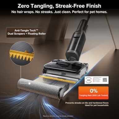 roborock F25 ALT Vacuum Mop, Wet Dry Vacuum Cleaner, Cordless Hard Floor Cleaner Machine with AI Assistant Wheels, 180° Lie-Flat, 194°F Hot Air Flash Drying & Hot Water Self Cleaning Electric Mop - Image 3