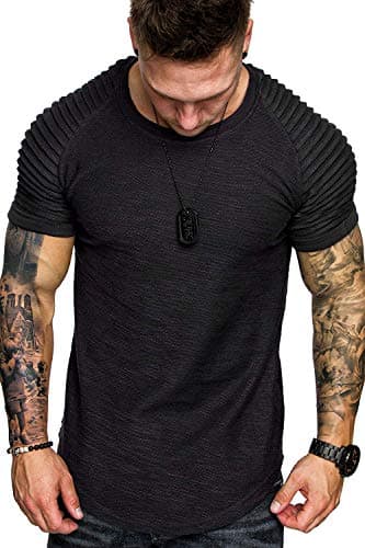COOFANDY Men's Gym Shirts Workout Muscle Tee Short Sleeve Hipster Hip Hop T Shirts Black XXL - Image 3