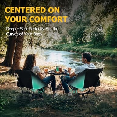 Overmont Ultralight Portable Camping Chair- Lightweight Folding Backpacking Chair, Support up to 330Lbs Compact Beach Chair for Adults with Carry Bag for Backpack Hiking Fishing Outdoor Camp 2pcs - Image 3