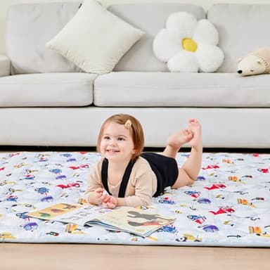 Lasoftan Baby Play Mat 71" X 59", Extra Thicker & Large Baby Mat for Floor, Soft Non-Slip Cushioned Play Mats for Babies, Toddlers, Foldable and Washable Baby Play Mat - Image 7