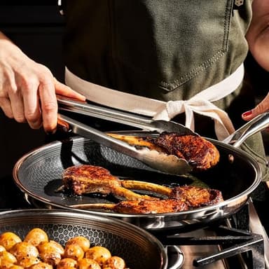 HexClad Hybrid Nonstick 10-Inch Frying Pan, Stay-Cool Handle, Dishwasher-Friendly, Oven-Safe Up to 900°F, Induction Ready, Compatible with All Cooktops - Image 2