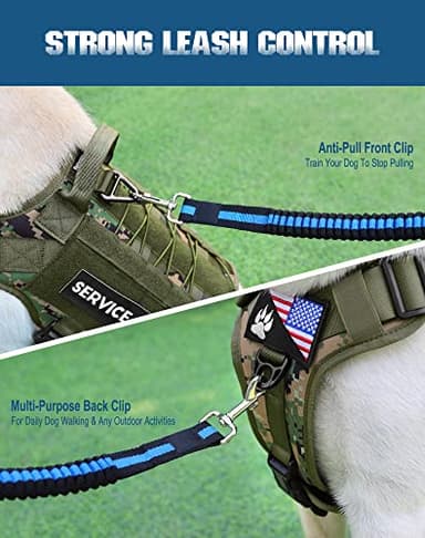 PETNANNY Tactical Service Dog Vest - No-Pull Emotional Support Harness with Hook & Loop Patches & Molle System for Training & Hunting (Woodland Camo, Large) - Image 3