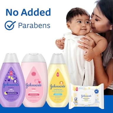 Johnson's Baby Here Comes Baby Gift Set, Baby Essentials for New Parents with Moisturizing Lotion, Bedtime Bath, Body Wash & Shampoo, Hand & Face Wipes, & Diaper Rash Cream, 5 Items - Image 5
