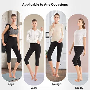 SINOPHANT High Waisted Leggings for Women - Full Length Capri Buttery Soft Yoga Pants for Workout Athletic(Capri Black,XXL) - Image 5