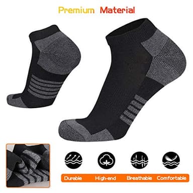 COOVAN 10 Pairs Mens Ankle Socks Men 10 Pack Low Cut Comfort Cushion Casual Socks - Image 7