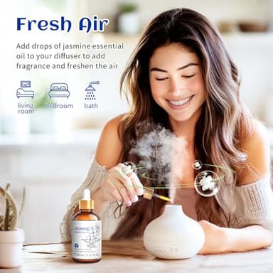 HIQILI 1 Fl Oz Jasmine Essential Oil, 100% Pure Natural for Diffuser, Hair, Skin, Perfume Making - 30ml - Image 2