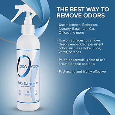 Zero Odor Multi-Purpose Odor Eliminator - Eliminate Air & Surface Odor – Patented Technology Best for Bathroom, Kitchen, Fabric, Closet- Smell Great Again, 8oz (Over 1000 Sprays) - Image 4