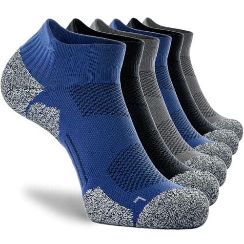 CWVLC Unisex Cushioned Compression Athletic Ankle Socks Multipack, 6-pairs Black Charcoal Royal, XL (13.5-15.5 W US/ 12-14 M US) - Image 1