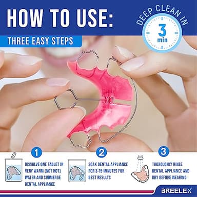 Breelex Retainer Cleaner Tablets - 2 Pack, 240 Tablets - Denture Cleaning & Night Guard Cleaner - Mouthguard & Dental Appliance Cleaning - Image 4