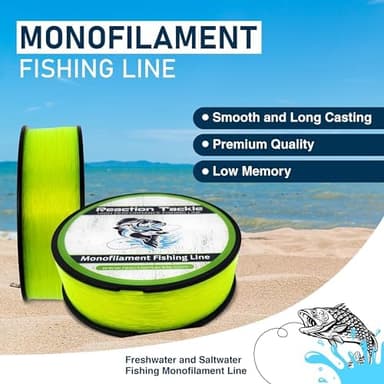 Reaction Tackle Monofilament Fishing Line- Strong and Abrasion-Resistant Nylon Mono, Smooth and Long Casting - Low Memory- Freshwater and Saltwater Fishing Monofilament Line - Image 3