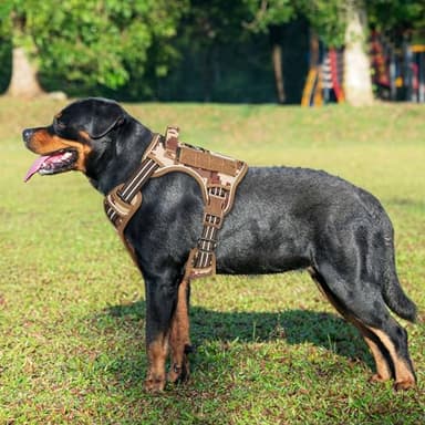 Beebiepet Heavy Duty Tactical Dog Harness for Large Dogs, No Pull Adjustable Pet Harness Reflective Service Training Easy Control Pet Vest Military K9 Working Dog Harnesses- Large, Desert Camo - Image 2