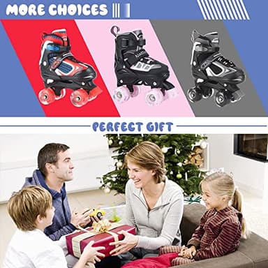 Nattork Kids Roller Skates for Boys Girls, 4 Sizes Adjustable Quad Skates with Light up Wheels,Beginner Kids Roller Skates Indoor Outdoor - Image 6