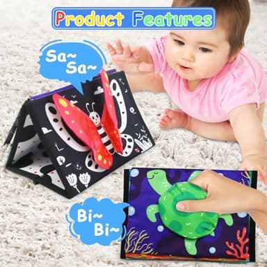 KUANGO 2 Pcs Small Tummy Time Toys Baby Mirror Newborn Toys 0-3 Brain Development, Tummy Time Mirror Baby Toys 6-12 Months High Contrast Montessori Infant 0-6 Months - Image 3