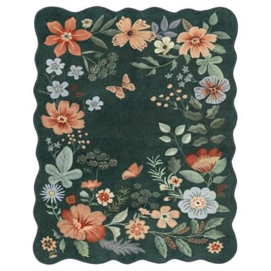 Lahome Floral Washable Rugs 8x10, Non-Slip Soft Bedroom Rug Stain Resistant, Ultra-Thin 8x10 Rugs for Living Room Easy Clean Boho Rug Accent Carpet for Dining Room Office(8x10ft,Dark Green) - Image 7