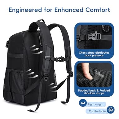 KAVIGOR Baseball Bag for Youth and Adult, Softball Backpack 40L Large Capacity, Bat Backpack with Shoes Compartment and Hidden Helmet Holder - Image 6