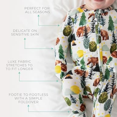 Posh Peanut Convertible Baby Sleepers - Boys Footless Baby Pajamas with 2 Way Zipper for Easy Diaper Changes - Image 4