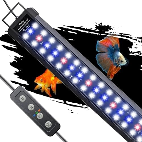 Pawfly 28W Aquarium LED Light for 36 to 42 Inch Extendable Fish Tank Light with Full Spectrum Brilliant White Blue Red Lights with Daytime & Night Modes Timer Auto On/Off Adjustable Brightness - Image 1