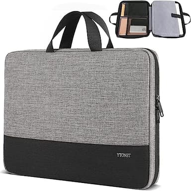 Ytonet Laptop Case, 15.6 inch TSA Laptop Sleeve Computer Bag Water Resistant Computer Case Carrying Cover Compatible for Lenovo, HP, Dell, Asus Notebook, Gifts for Men Women, Grey - Image 1