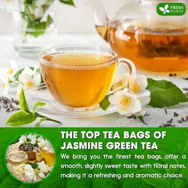 FreshDrinkUS, Premium 20 Tea Bags of Jasmine Green Tea, 100% Natural. Exquisite Flavor, Handpicked Leaves, Perfect for Tea Lovers. No Sugar, No Gluten, Vegan. - Image 7