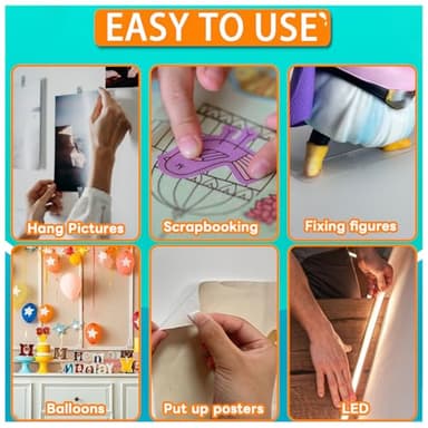 Tikfoam Double Sided Tape Heavy Duty, Mounting Dots Adhesive Removable, Multipurpose Tape for Picture, Poster, Art Craft, Decoration, Party Supplies 272Pcs - Image 4