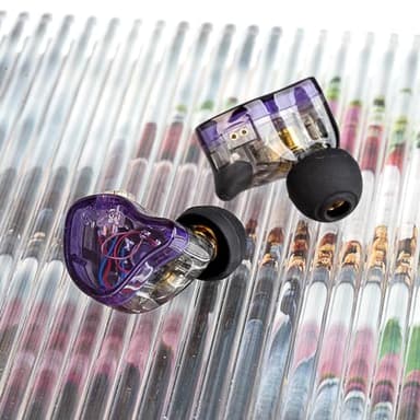 CCZ Melody in ear Monitor Headphones, hifi 1DD 1BA Drivers iem Earphones, Wired Earbuds with Crisp Clear Sound, 3.5mm Corded Earbuds for Singers Musicians Drummer Studio (Purple, without microphone) - Image 9
