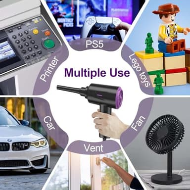 Meudeen Air Duster - Compressed Air - 5.74 oz High Power Cleaning for Computer - PC - 2 Gear Air Blower (Black Purple) - Image 8