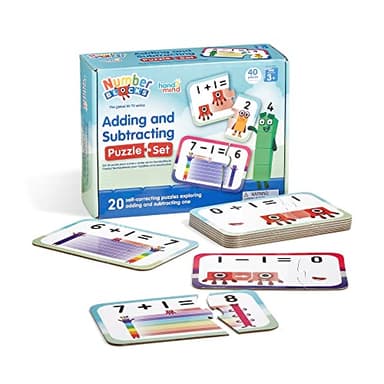 hand2mind Numberblocks Adding and Subtracting Puzzle Set, Addition and Subtraction Games, Number Puzzle, Matching Game, Preschool Math Toys, Toddler Educational Toys, Easter Basket Stuffers for Kids - Image 1