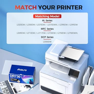 Compatible DR730 (Not Toner) Replacement for Brother Drum DR730 DR-730 Compatible with MFC-L2750DW HL-L2370DW MFC-L2710DW HL-L2350DW DCP-L2550DW Printer (2 Pack, Black) - Image 2