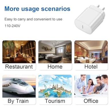 Type C Charger Fast Charging for iPhone 17 16 15,USB C Samsung Chargers Block 25W Super Fast Chargers for Samsung Galaxy S25/S24 S23 S22 S21/iPhone Air/17/17 Plus/17 Pro Max/16 Pro Max/15 Plus(White) - Image 6