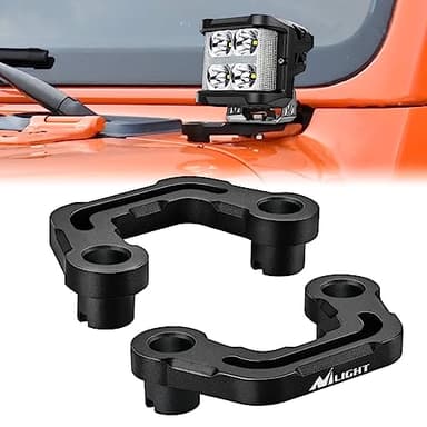 Nilight Light Mounting Bracket Hood Cowl Mount Brackets for Front A-Pillar Auxiliary Offroad LED Pod Light Work Lights on 2018-2023 Jeep Wrangler JL/JLU 2020-2023 Gladiator JT - Image 1