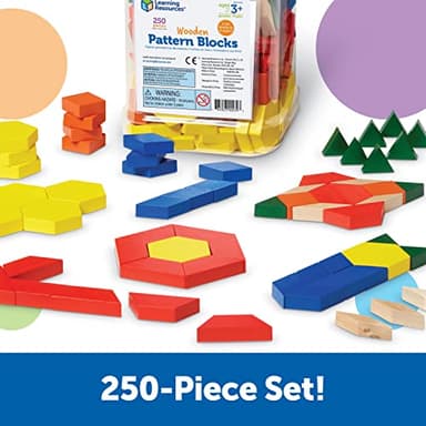 Learning Resources Wooden Pattern Blocks, Early Math Concepts, Pattern Blocks for Classroom, Set of 250, Ages 3+ - Image 4