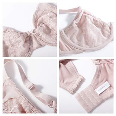 HSIA Minimizer Bras for Women Enchante Full Coverage Underwire Bras Plus Size Lifting Floral Lace Bra for Heavy Breast Dark Pink - Image 5