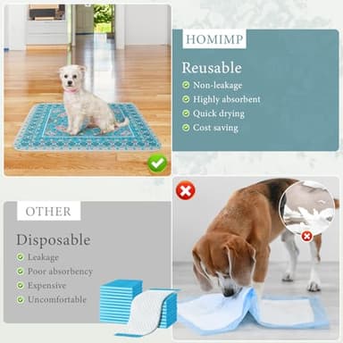 Homimp Washable Pee Pads for Dogs, 4 Pack Reusable Puppy Pads, Absorbent and Leakproof Dog Pee Pads, Non Slip Puppy Training Pads, Pet Mat for Floor, Crate, Couch, Whelping, 36"x36" - Image 7
