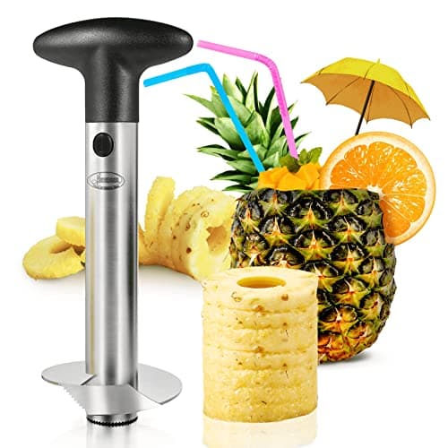 Pineapple Corer, [Upgraded, Reinforced, Thicker Blade] Newness Premium Pineapple Corer Remover (Black) - Image 1