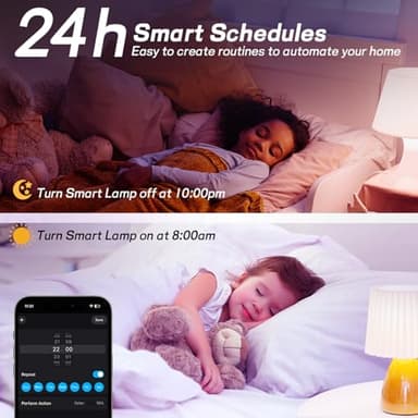 Smart Light Bulbs with Remote, 16Million Colors RGBW Dimmable WiFi Bluetooth Smart Bulbs Led Color Changing Light Bulbs Compatible with Alexa Google Home, A19, E26 9W 800 Lumens Equivalent 60W (4) - Image 8