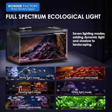 Smart Aquarium Fish Tank 5 Gallon Starter kit, Self Cleaning System Efficiency Filter 7 Color LED Lights Automatic Feeder Temperature Display Monitor HD UHA Glass Leak-Proof, Smart Control with Apps - Image 6
