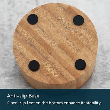 KITCHENDAO Bamboo Salt Cellar Bowl Box，Elegant Kitchen Container Holder with Swivel Magnetic Lid to Store Pepper Spice Bath or Favorite Seasonings, 6oz - Image 4