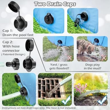 Jasonwell Foldable Dog Pool Collapsible Hard Plastic Dog Swimming Pool Portable Kiddie Pool Pet Pool Doggie Wading Pool Bath Tub for Puppy Small Medium Large Dogs Cats and Kids 97" - Image 2