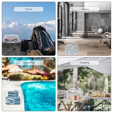 3 Pack Clear Hard Shell Zipper Case - Clear Waterproof Cosmetic Bag with Zipper, Kid's Toy Storage Organizer Bins, Charging Cables, creative journaling, painting brushes, Threads,Sketch Supplies - Image 6