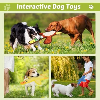 Dog Toys 3-Pack Cute Duck Shapes Puppy Toys No-Stuffing Squeaky and Crinkle Interactive Dog Chew Toy for Small to Large Breeds - Image 6