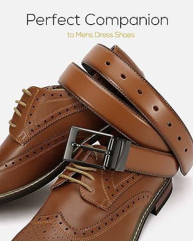 CHAOREN Mens Belts Leather 1 Pack - 1.25" Reversible Belts for Men for Dress Pants - One Belt, Two Colors - Image 3