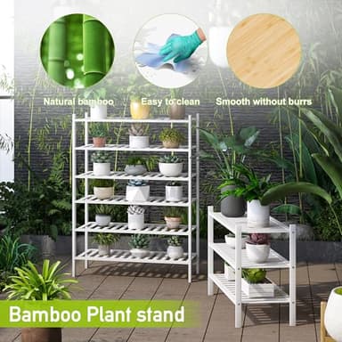 BMOSU 3-Tier Bamboo Shoe Rack Premium Stackable Shoe Shelf Storage Organizer for Hallway Closet Living Room Entryway Organizer(White Bamboo) - Image 7