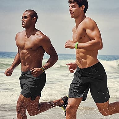 COOFANDY Men Bathing Suit Swimwear Square Leg Chubbies Sexy Elastic Board Short A Black - Image 3