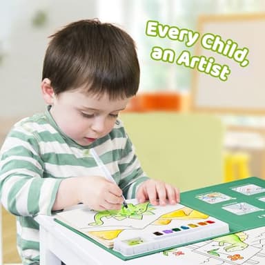 JoyCat Paint with Water Coloring Books for Toddlers, Watercolor Painting Sets for Kids Ages 3-5 4-8, Arts and Crafts Drawing Activities Toy Birthday Gift for Boys Girls (Dinosaur & Vehicle) - Image 2