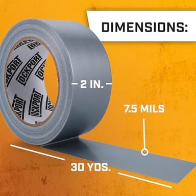 Lockport Duct Tape Heavy Duty Waterproof - 30 Yards x 2 Inch - 12 Roll Pack Silver Duct Tape Bulk Pack - No Residue, Flexible, Strong, All-Weather and Easy Tear - Grey Heavy Duty - Image 5