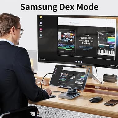 360° Rotating USB C Docking Station for iPad, iPad Pro, Tablet, Samsung, Steam Deck, ROG Ally, Legion Go, Msi Claw, etc, 11-in-1 with SD TF 4.0 Reader, 4K@60Hz HDMI, RJ45, Audio, USB A, USB C - Image 8