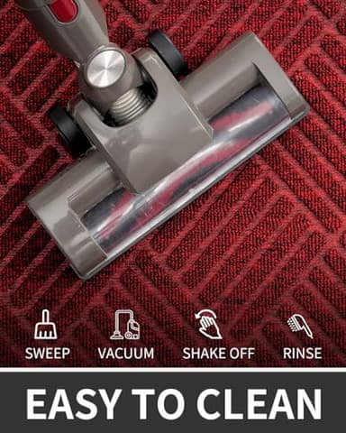 MontVoo-Front Door Mat Outdoor Indoor Entrance Doormat-Welcome Mat Outside Door Mats for Home Entrance Durable Absorbent Non Slip Dirt Trapper Heavy Duty-Red 24"x36" - Image 5