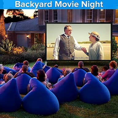 Projector Screen and Stand,JWSIT 110 inch Outdoor Movie Screen-Upgraded 3 Layers PVC 16:9 Outdoor Projector Screen,Portable Video Projection Screen with Carrying Bag for Home Theater Backyard - Image 5