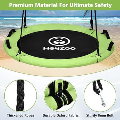 HeyZoo Tree Swing, Saucer Swing 40 Inch for Kids, 900lbs Weight Capacity, with Adjustable Hanging Straps, for Backyard and Outdoor Playground, Yellow-Green - Image 4