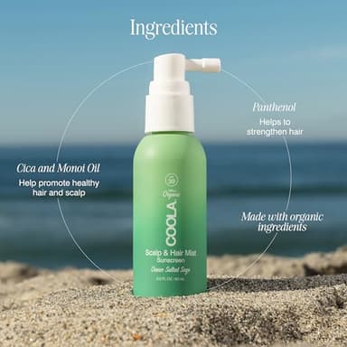 COOLA Organic Scalp Spray & Hair Sunscreen Mist with SPF 30, Dermatologist Tested Hair Care for Daily Protection, Vegan and Gluten Free, Ocean Salted Sage, 2 Fl Oz - Image 4